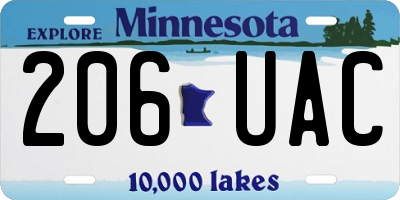 MN license plate 206UAC