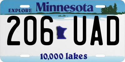 MN license plate 206UAD