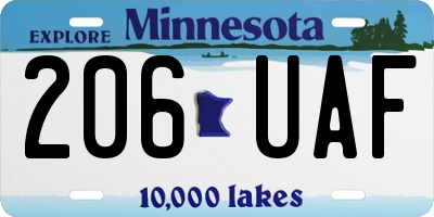 MN license plate 206UAF