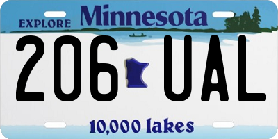 MN license plate 206UAL