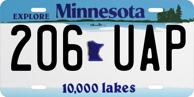 MN license plate 206UAP
