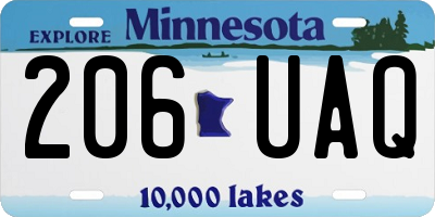 MN license plate 206UAQ