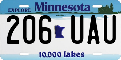 MN license plate 206UAU