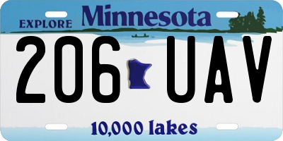 MN license plate 206UAV