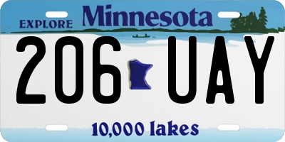 MN license plate 206UAY
