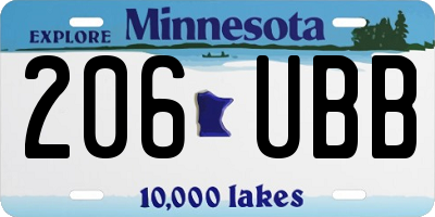 MN license plate 206UBB