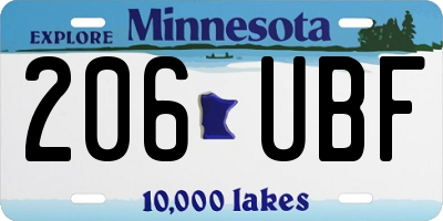 MN license plate 206UBF