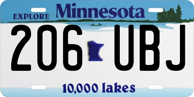 MN license plate 206UBJ
