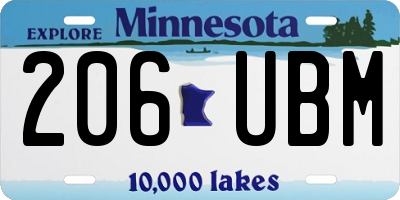 MN license plate 206UBM