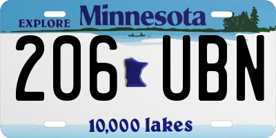 MN license plate 206UBN