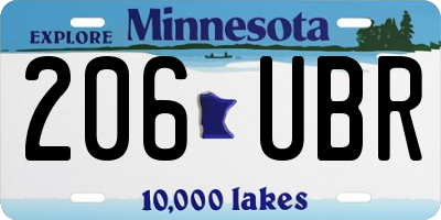 MN license plate 206UBR