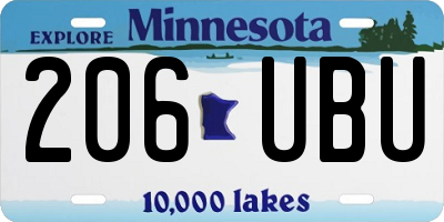 MN license plate 206UBU