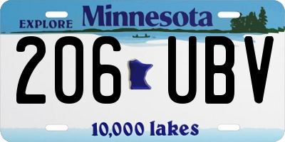 MN license plate 206UBV