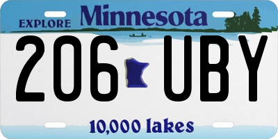 MN license plate 206UBY
