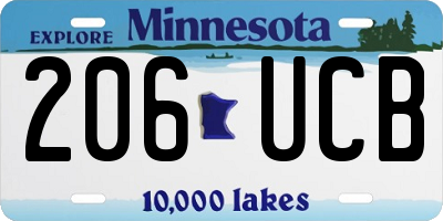 MN license plate 206UCB