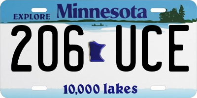 MN license plate 206UCE