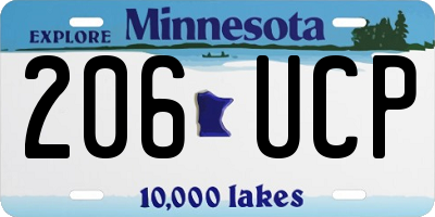 MN license plate 206UCP