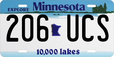 MN license plate 206UCS