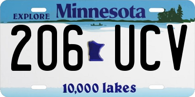 MN license plate 206UCV