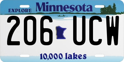 MN license plate 206UCW