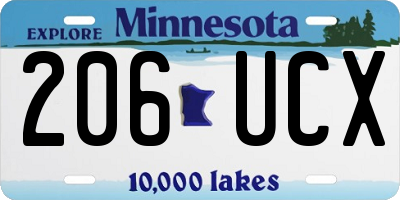 MN license plate 206UCX