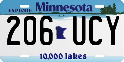 MN license plate 206UCY