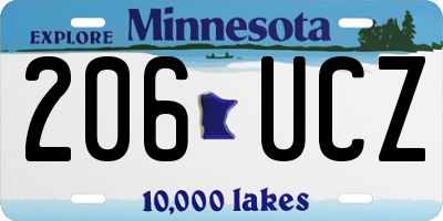 MN license plate 206UCZ