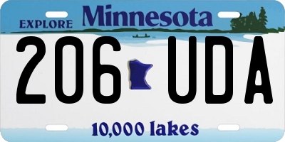 MN license plate 206UDA