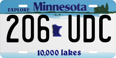 MN license plate 206UDC