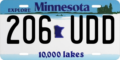 MN license plate 206UDD