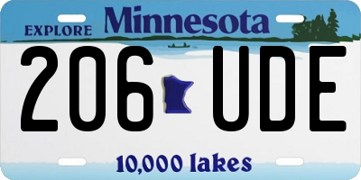 MN license plate 206UDE