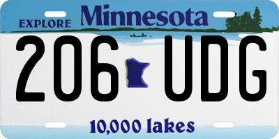 MN license plate 206UDG