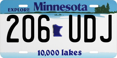 MN license plate 206UDJ