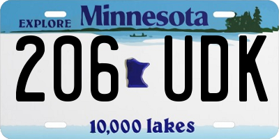 MN license plate 206UDK