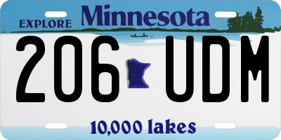 MN license plate 206UDM