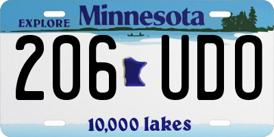MN license plate 206UDO