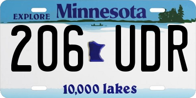 MN license plate 206UDR