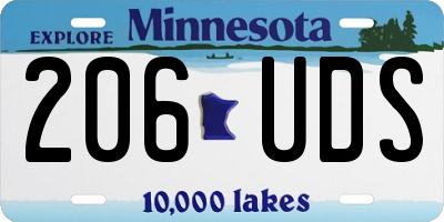 MN license plate 206UDS