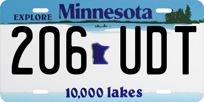 MN license plate 206UDT