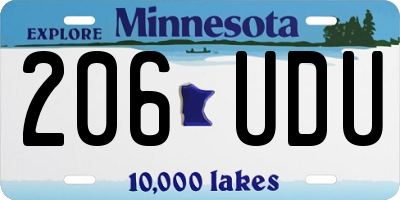 MN license plate 206UDU