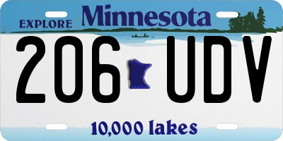 MN license plate 206UDV