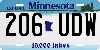 MN license plate 206UDW