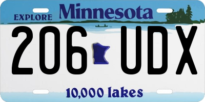 MN license plate 206UDX