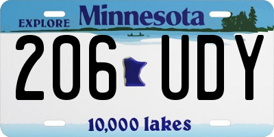 MN license plate 206UDY