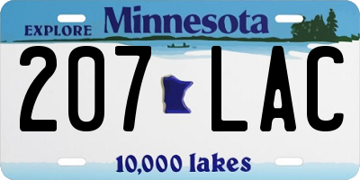 MN license plate 207LAC