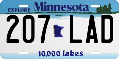 MN license plate 207LAD