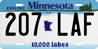 MN license plate 207LAF