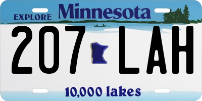 MN license plate 207LAH