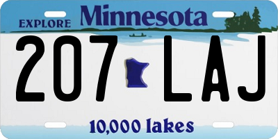 MN license plate 207LAJ