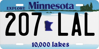 MN license plate 207LAL